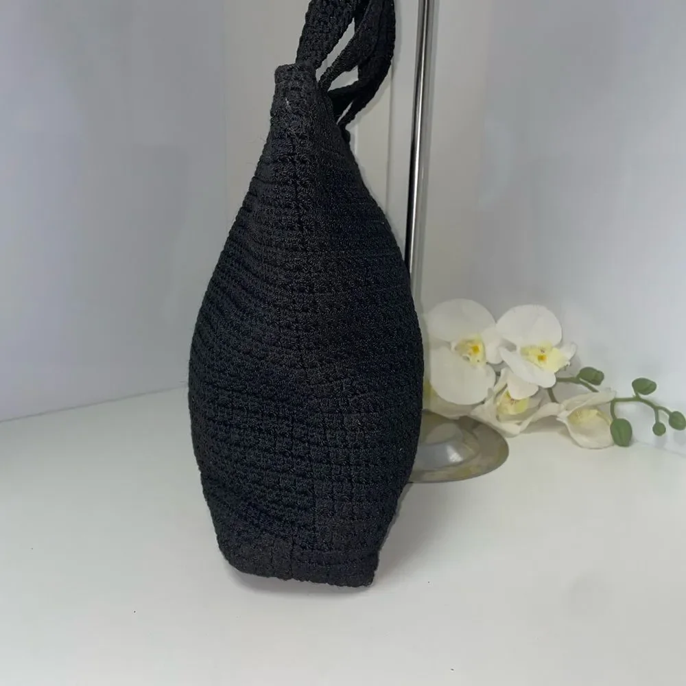 The Sak Black Crochet Shoulder Bag